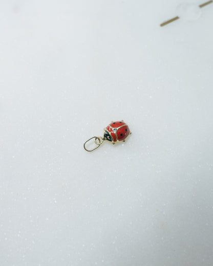 Mini Enamel Red Ladybug Pendant