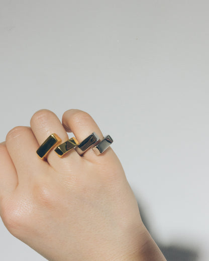 "Dion" cross brick ring