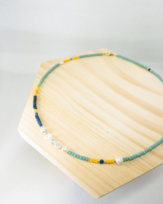 "Aqua" crystal beaded necklace