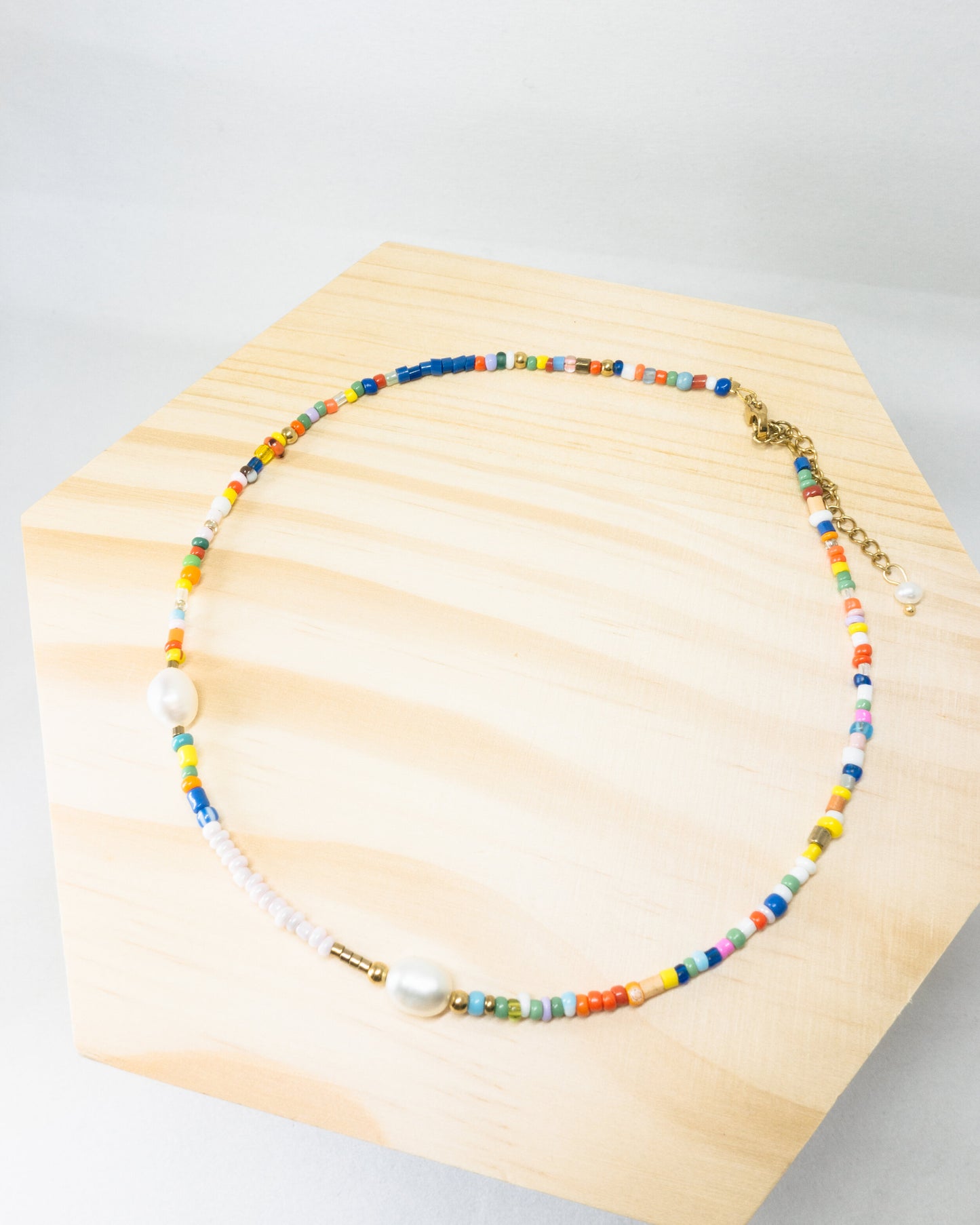 "Kaia" multicolour beaded necklace