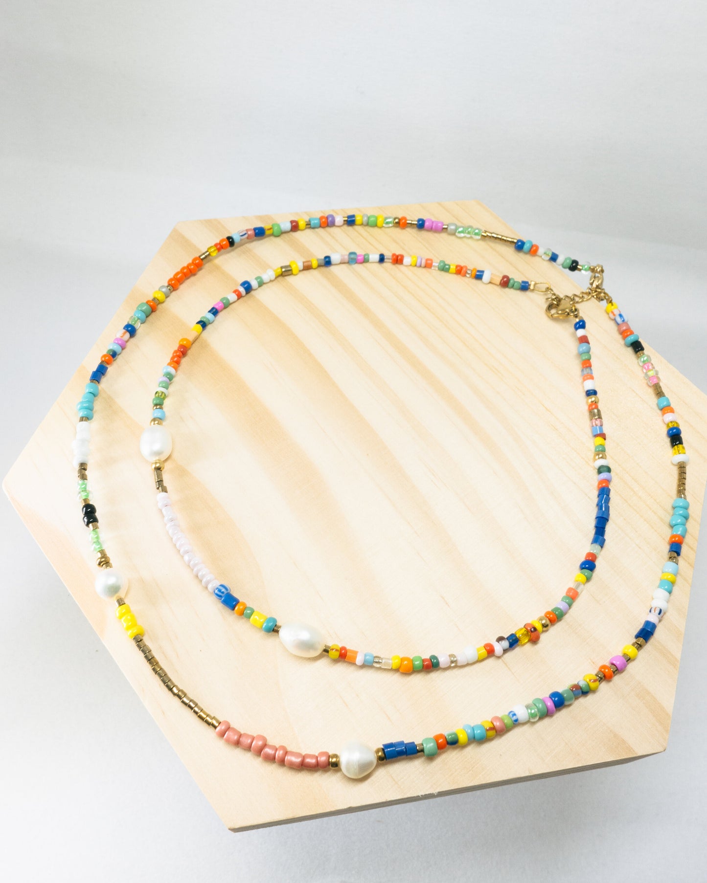 "Kaia" multicolour beaded necklace