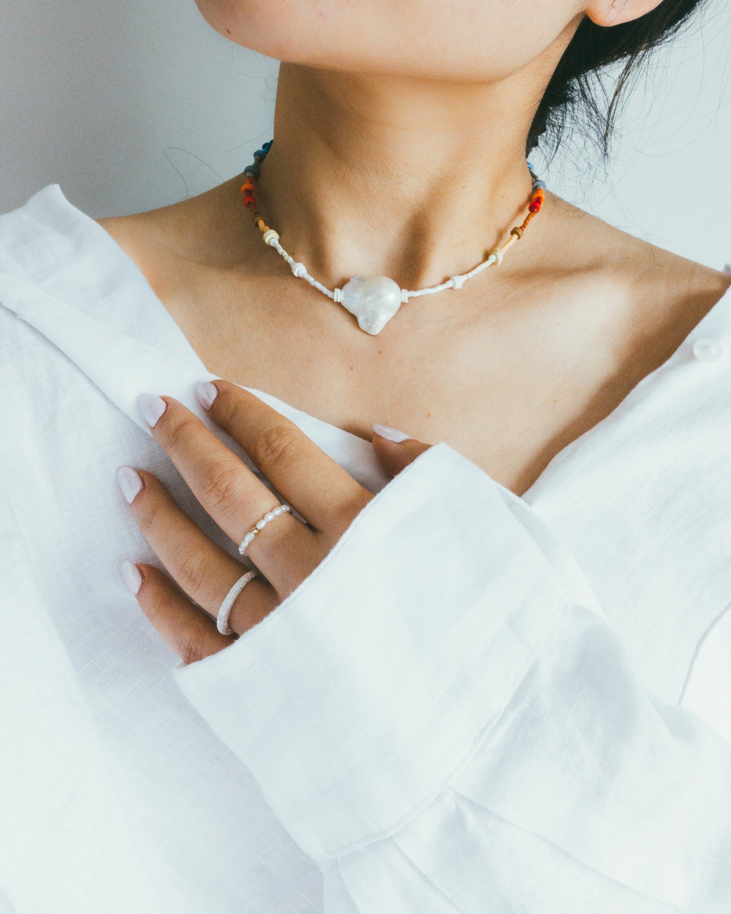 "Faridah" oversized baroque pearl necklace