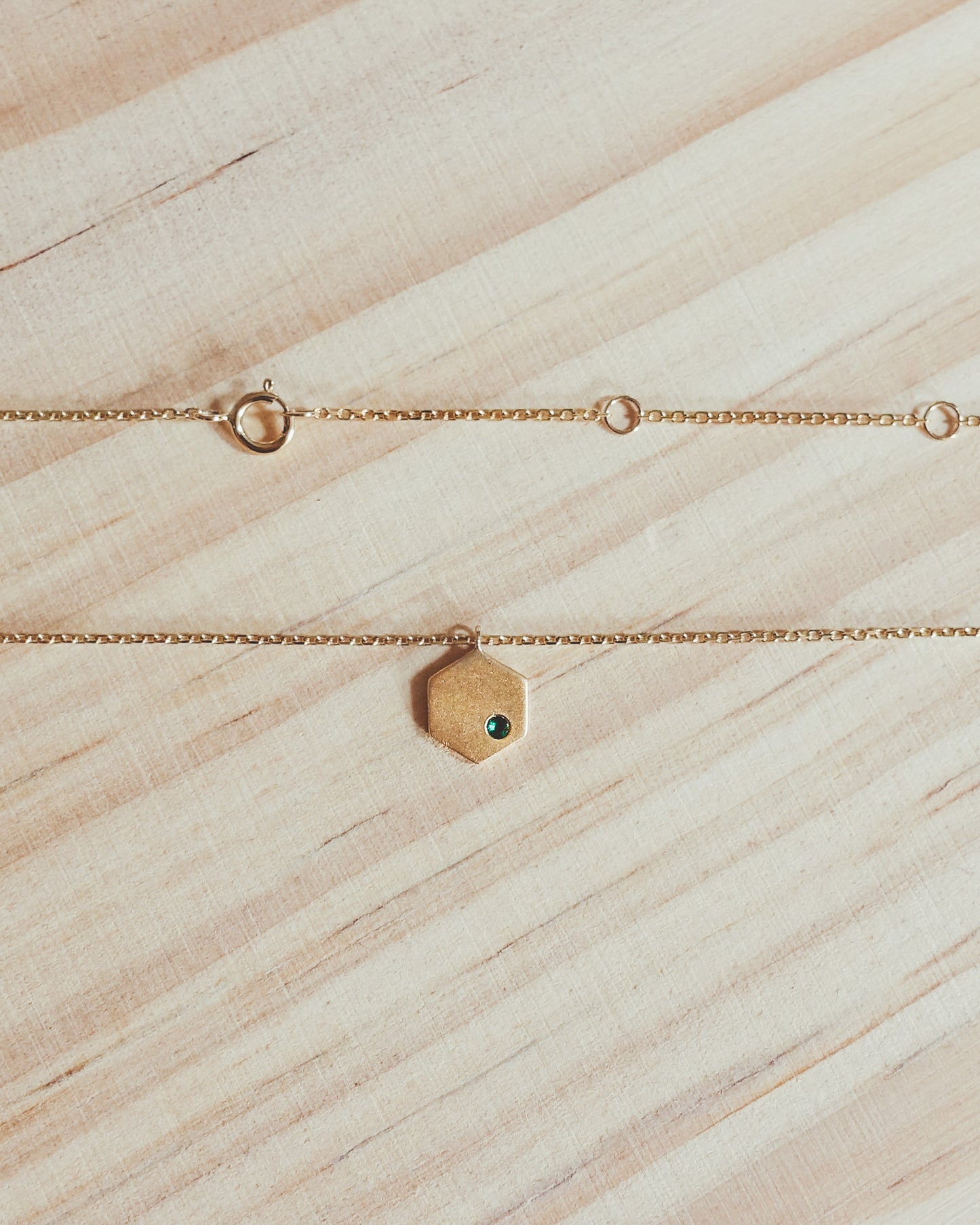 "Sura" minimal hexagon necklace