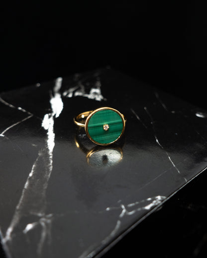 "Ellie" malachite ring