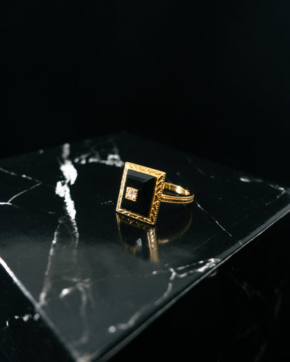 "Mikayla" black onyx ring