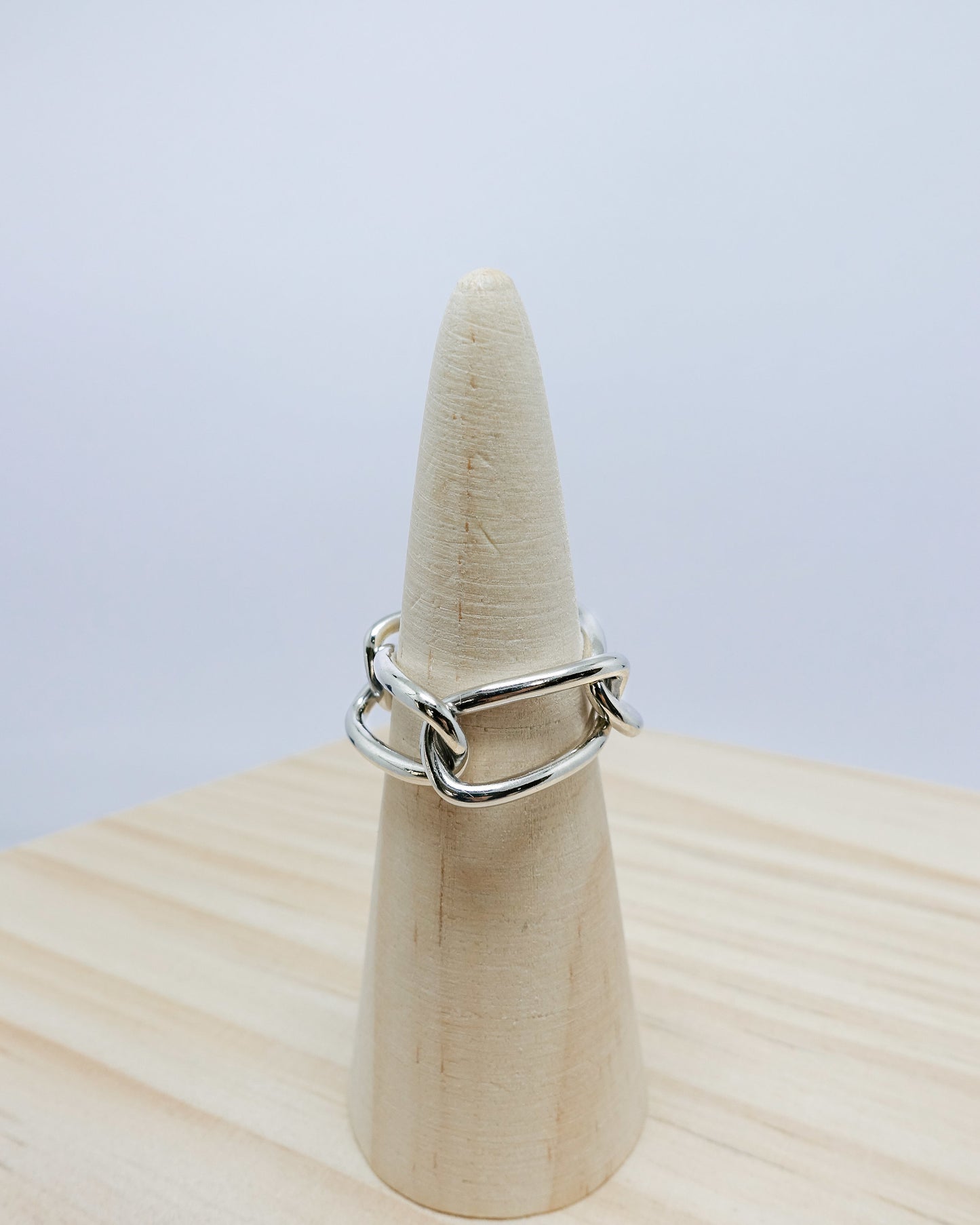 "Evie" silver chain link ring