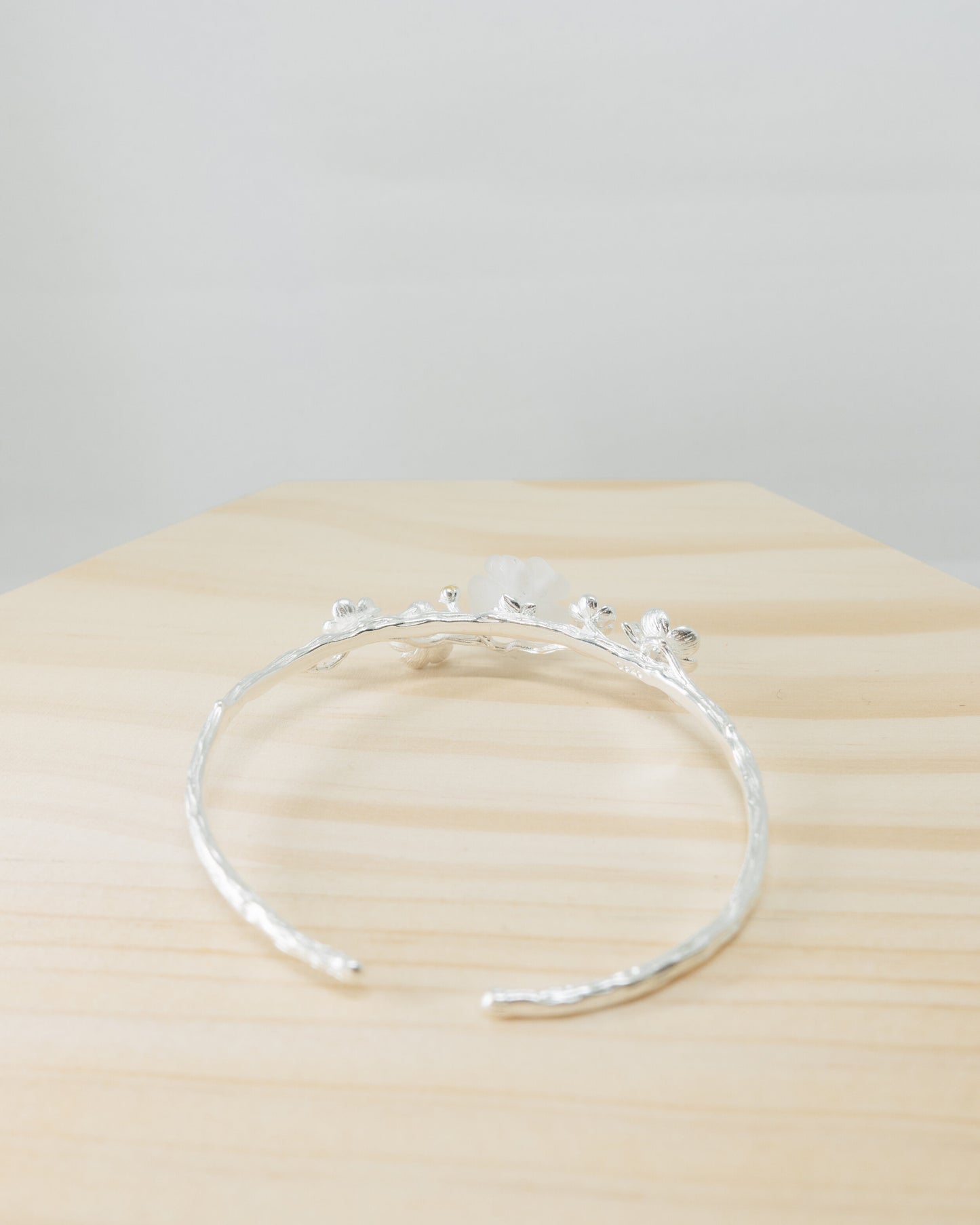 "Hanami" crystal floral open bangle