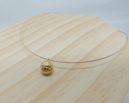 "Luna" diamond cut ball pendent chocker