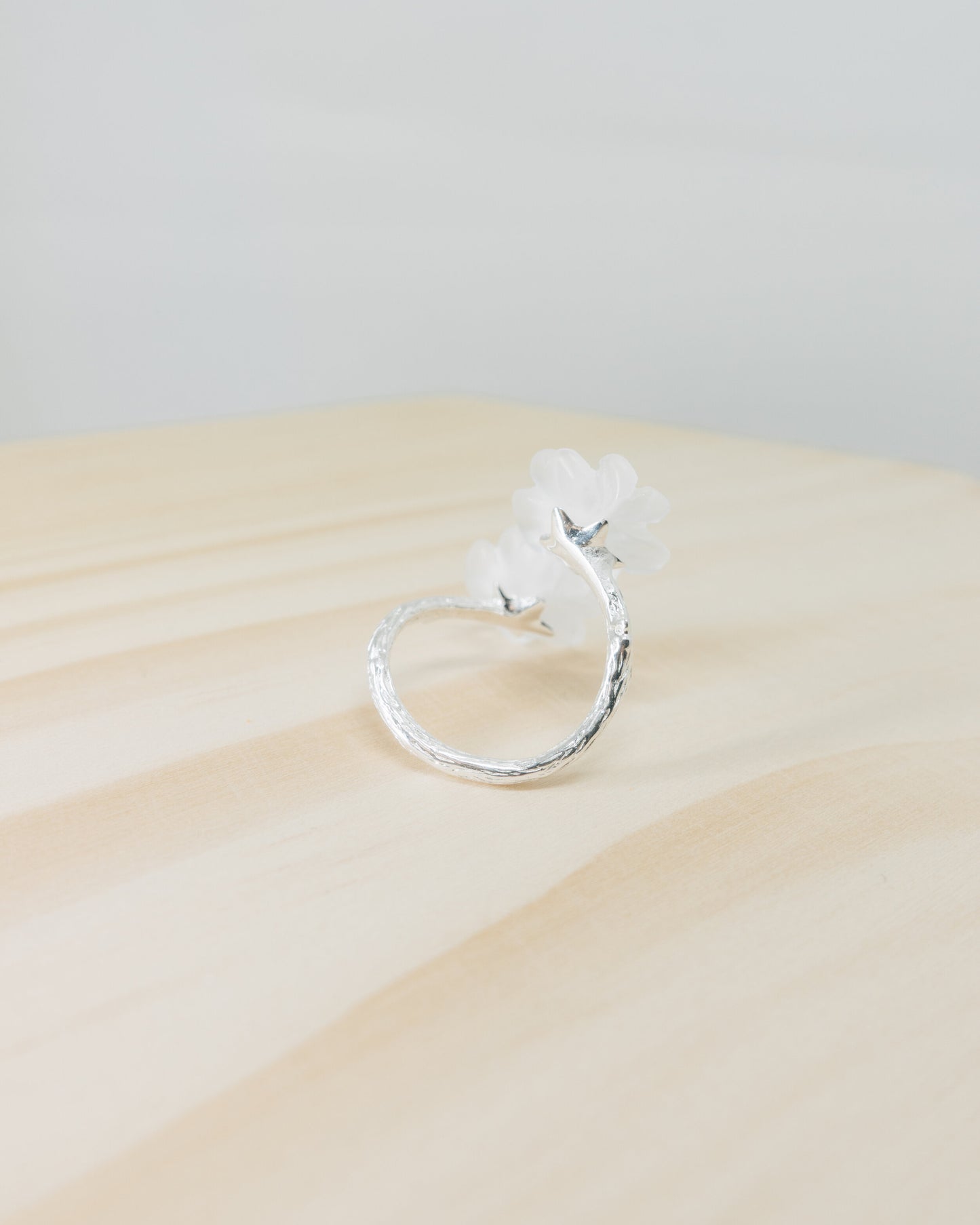 "Nara" double crystal floral ring