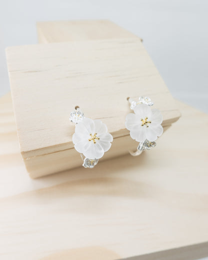 "Hanako" crystal floral earrings