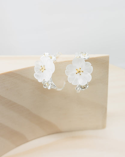 "Hanako" crystal floral earrings