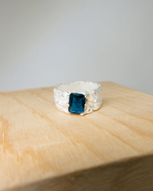 "Abi" blue zirconia ring