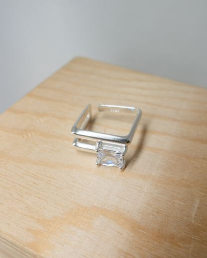 "Layla" square zirconia ring