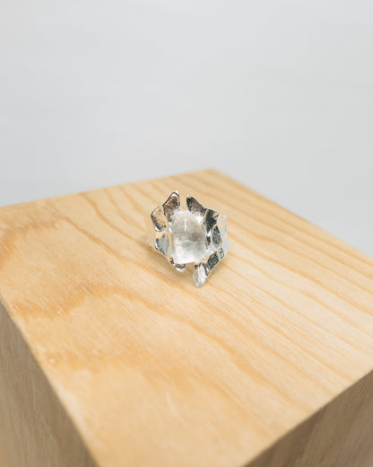 "Willow" hammered crystal ring