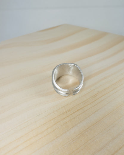 "Casper" Wavy brushed wide cuff ring