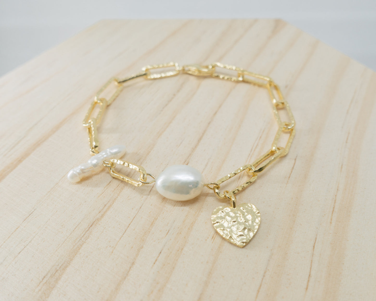 "Océane" baroque pearl links bracelet