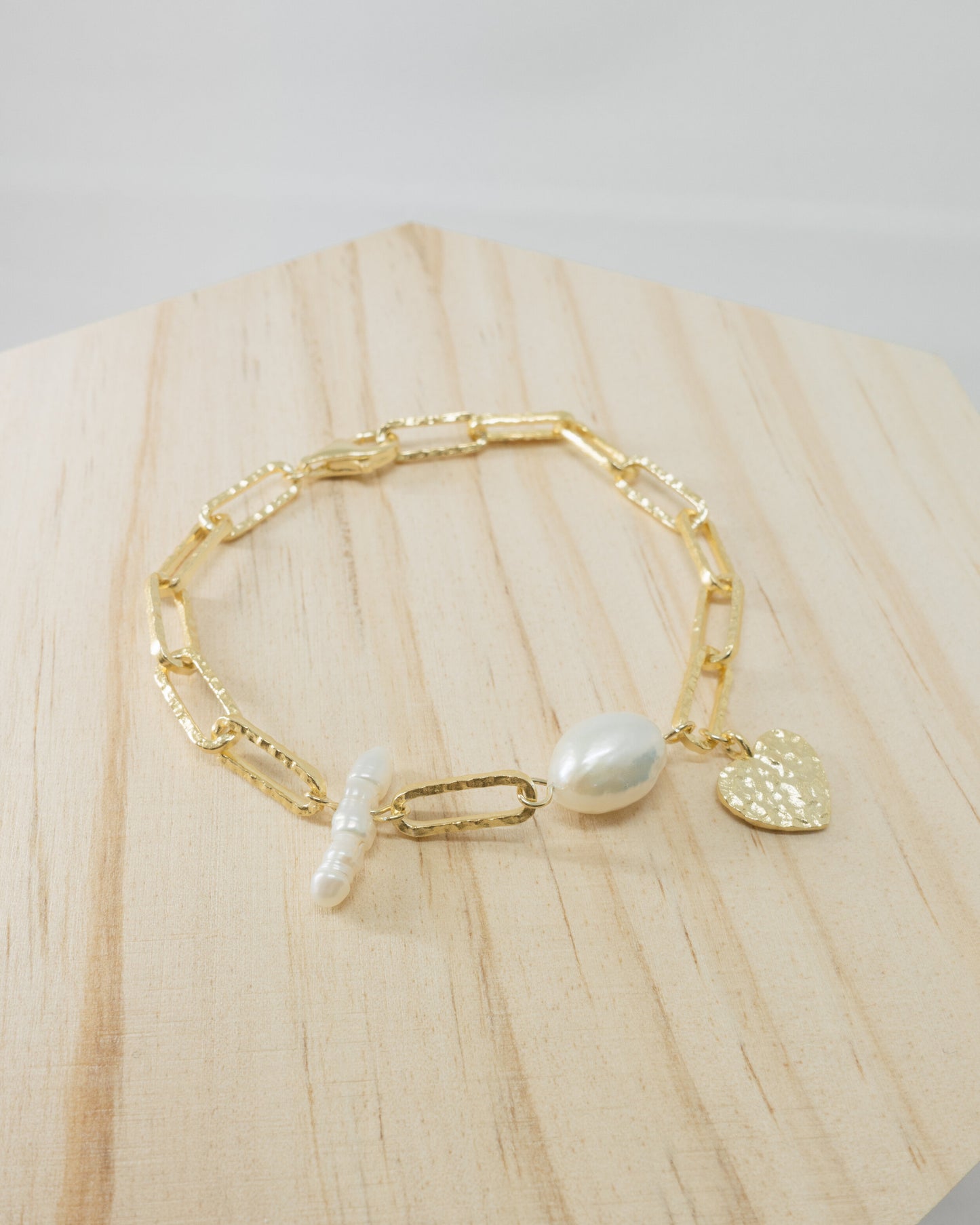 "Océane" baroque pearl links bracelet