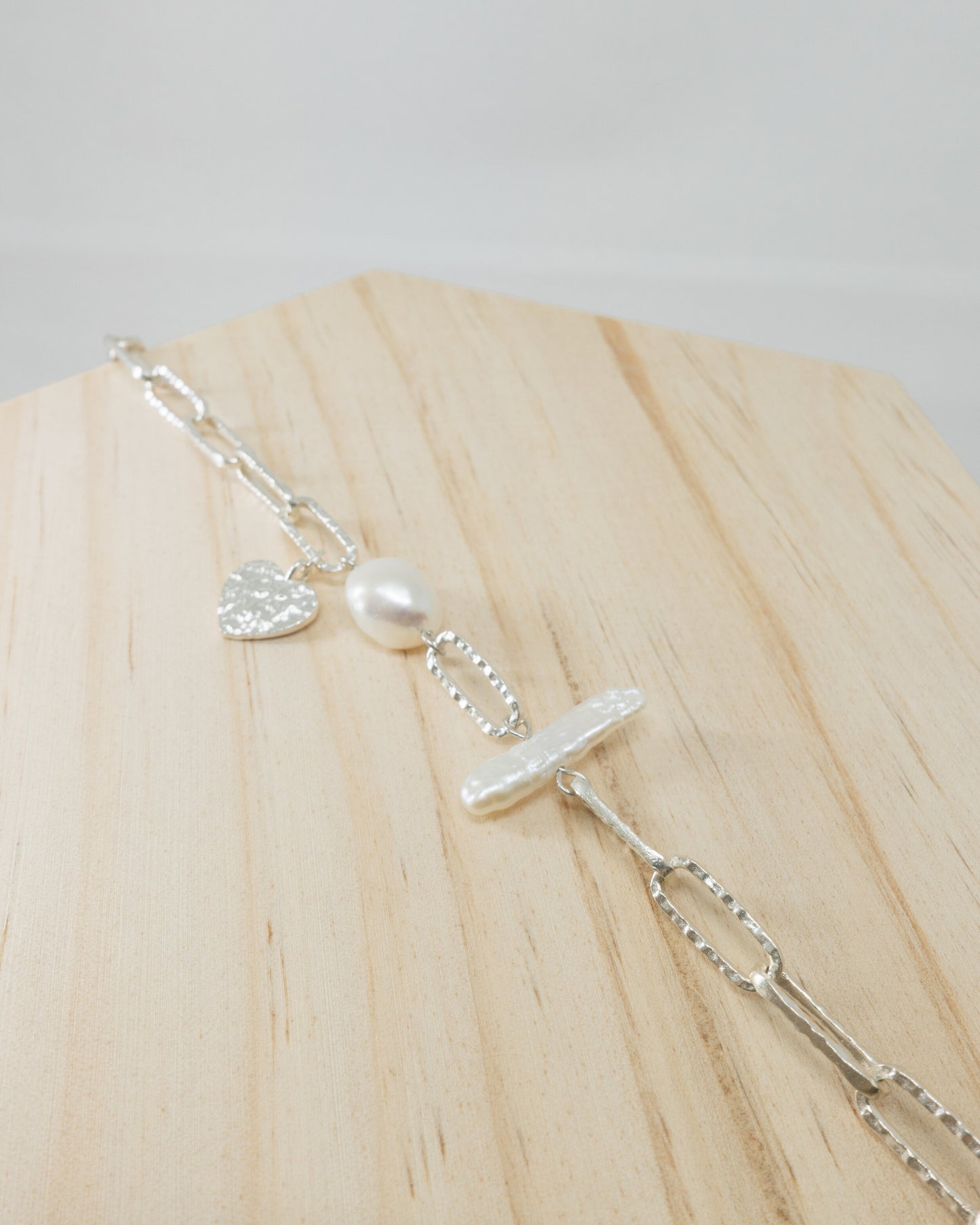 "Océane" baroque pearl links bracelet