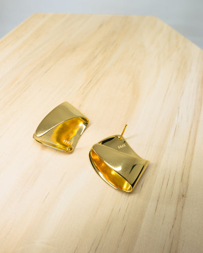 "Maxi" oversized mirror wrap earrings