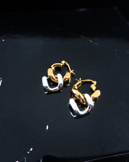 "Parker" two-tone links earrings