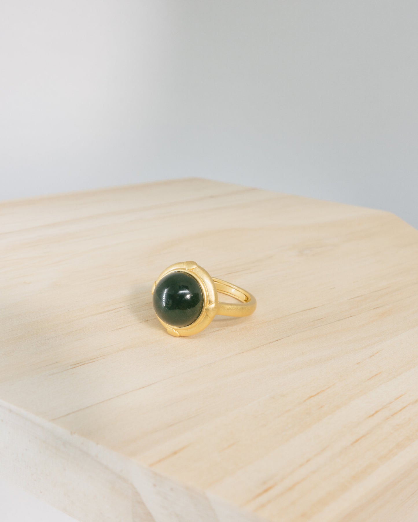 "Monet" green jade ring