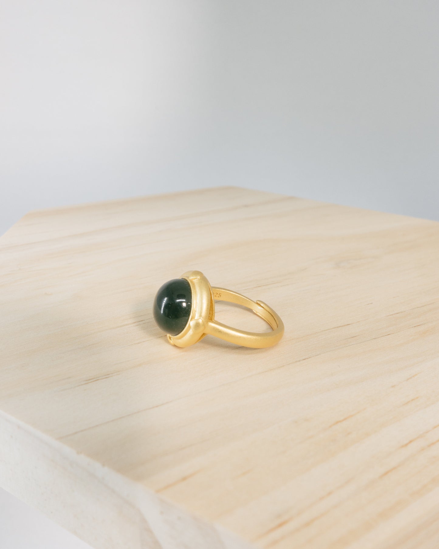 "Monet" green jade ring