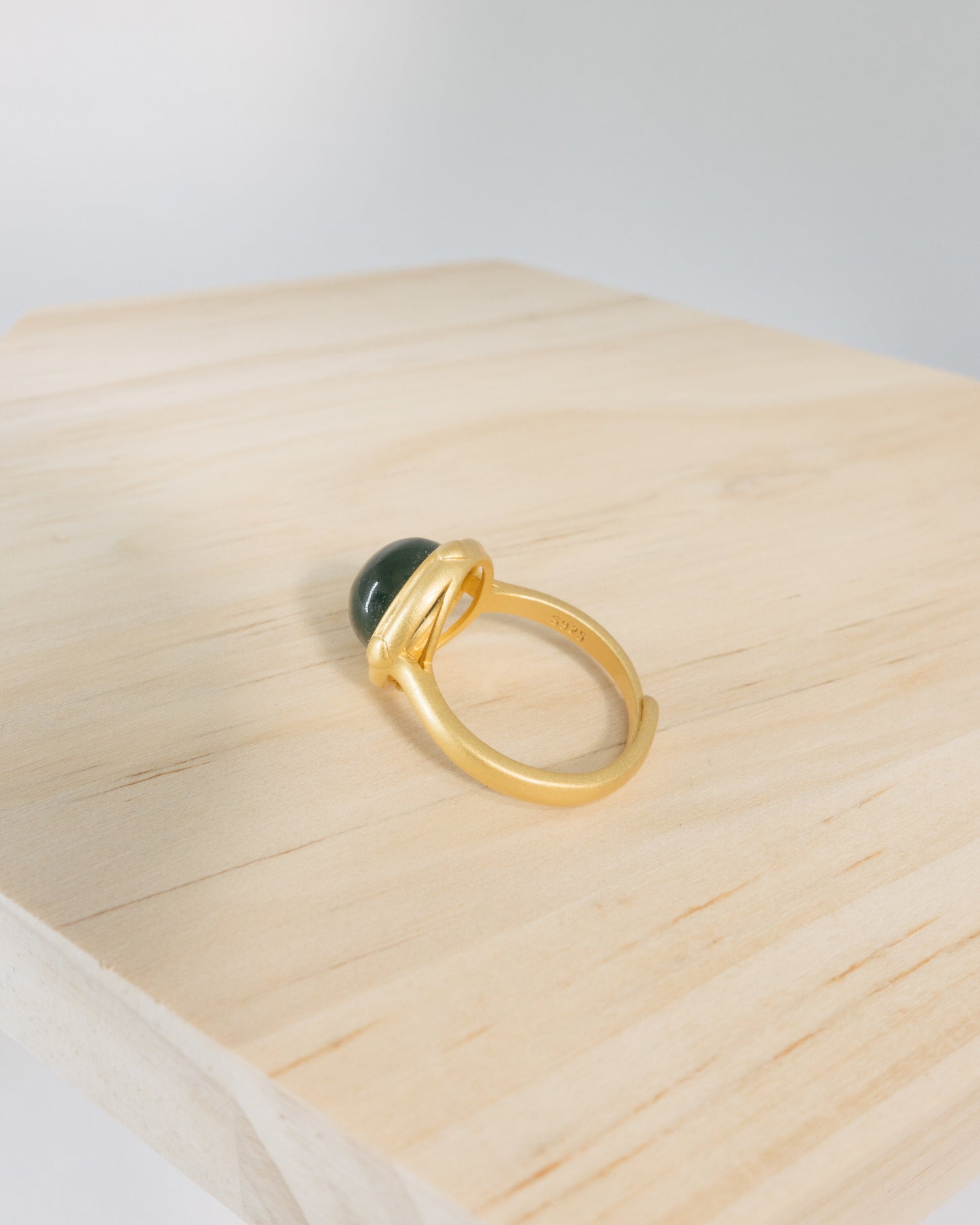 "Monet" green jade ring