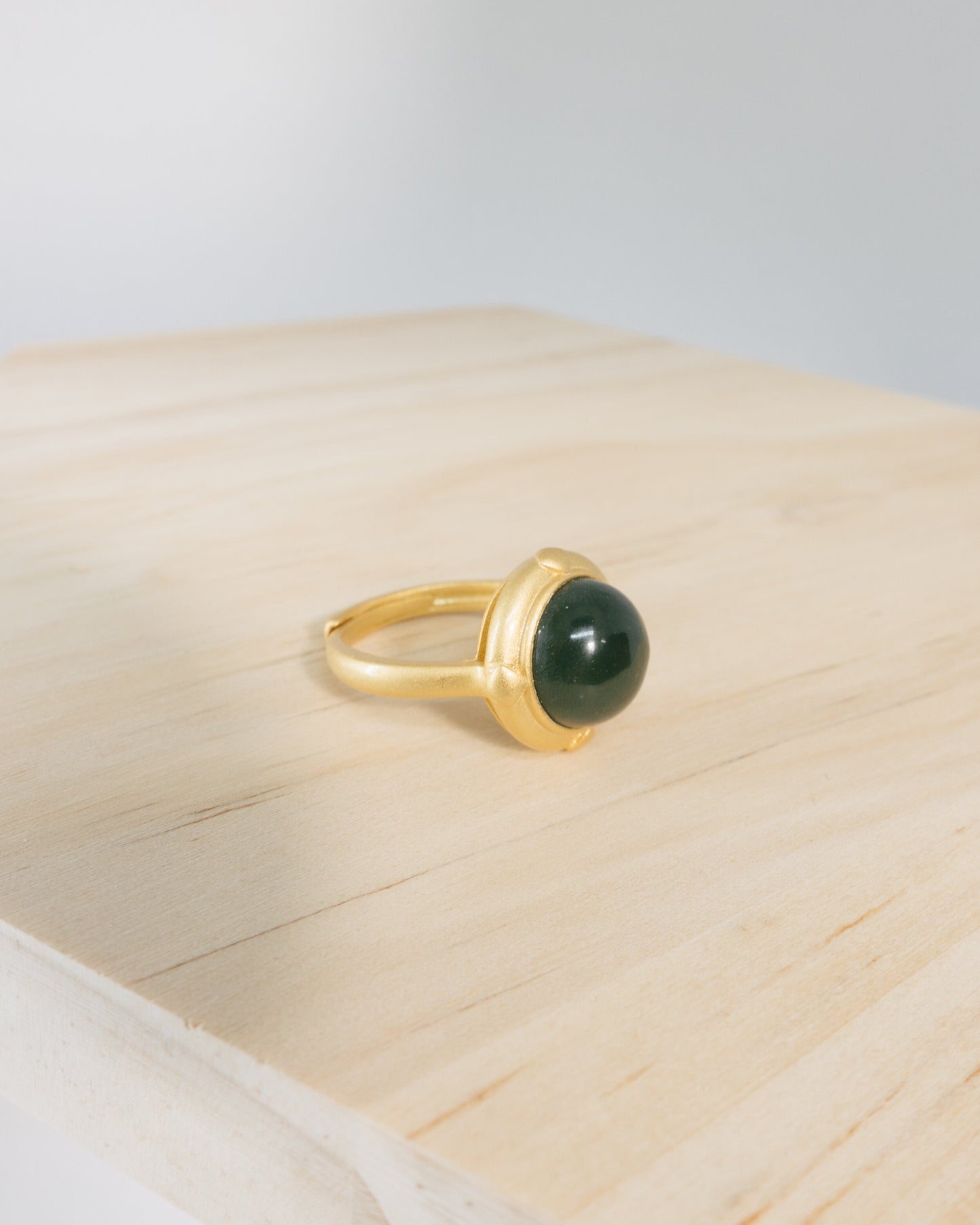 "Monet" green jade ring