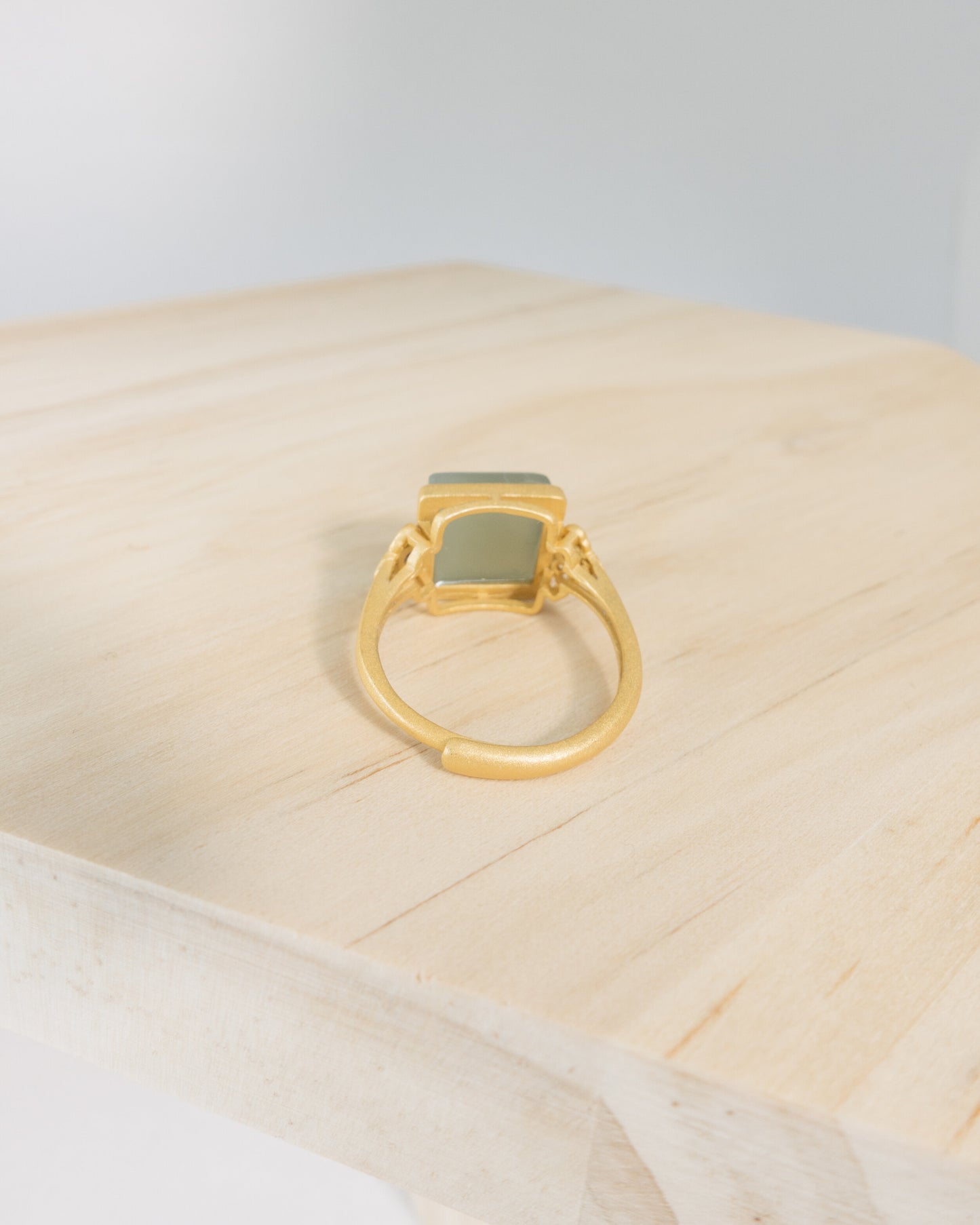 "Aimée" square jade ring