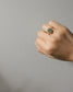 "Lydie" hexagon green jade ring