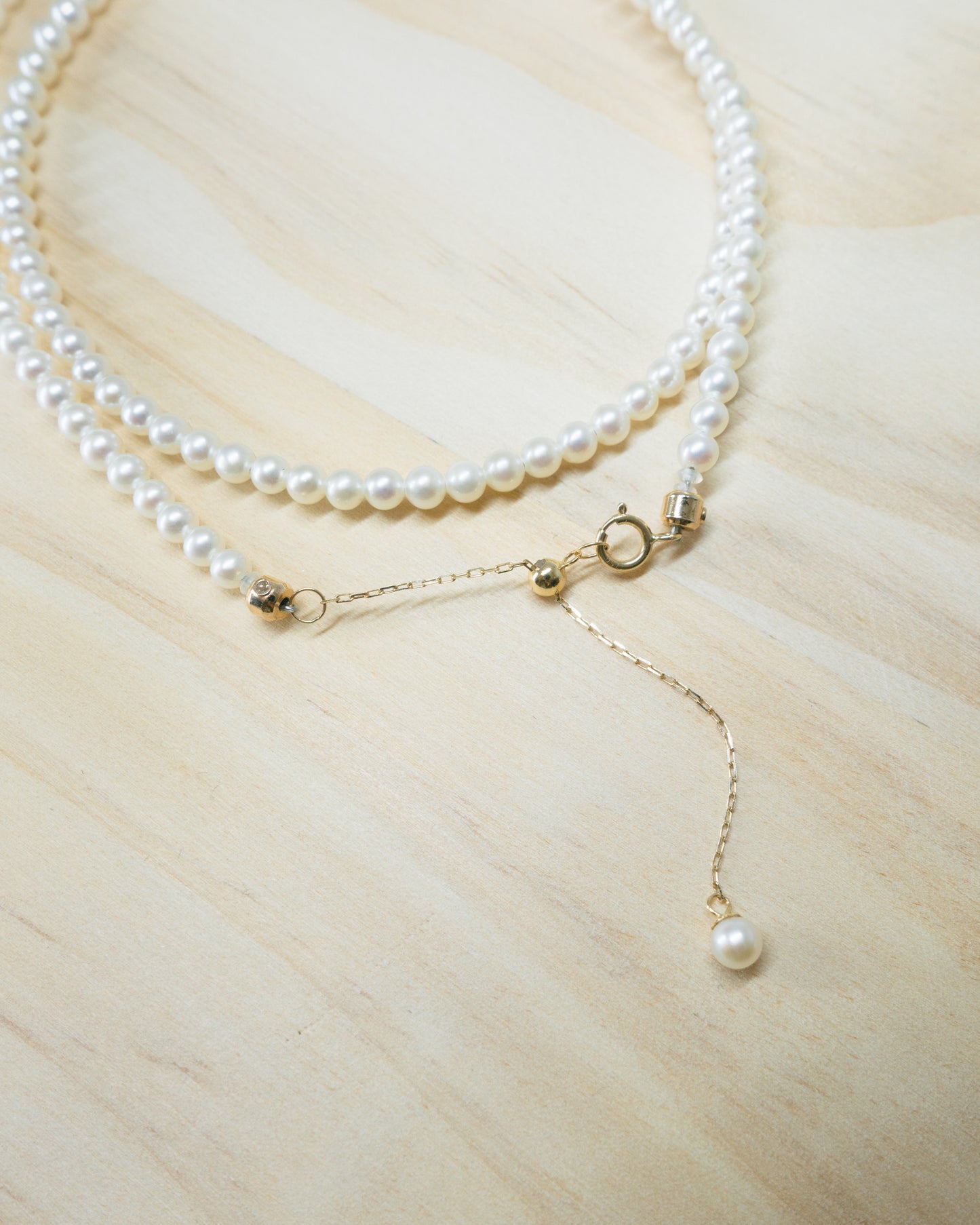 Petite pearl wire necklace
