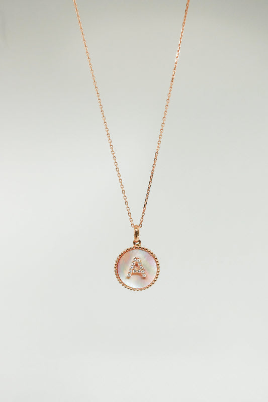pavé diamonds initial necklace