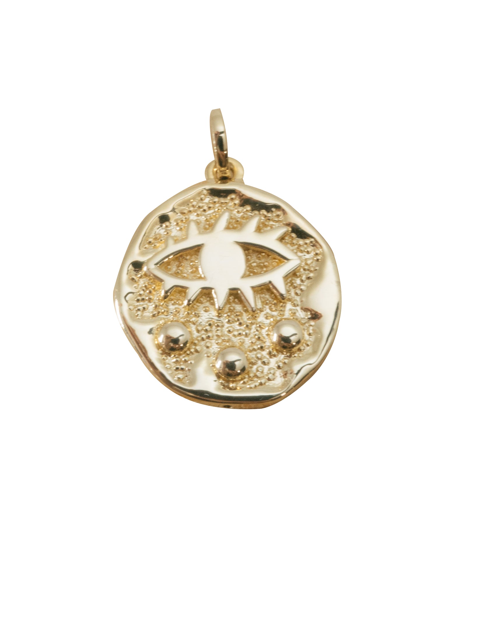 au+c fine jewelry - Evil Eye Medallion Coin Charm Pendant