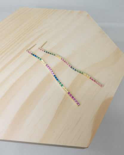 "Yoko" rainbow linear earrings