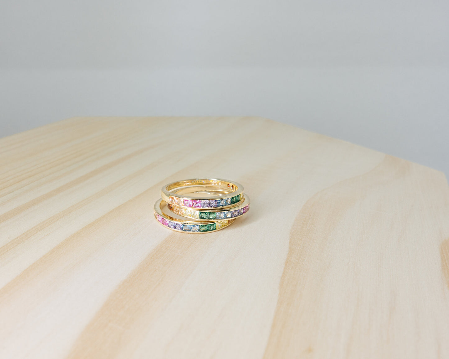 "Takara" rainbow stacking ring