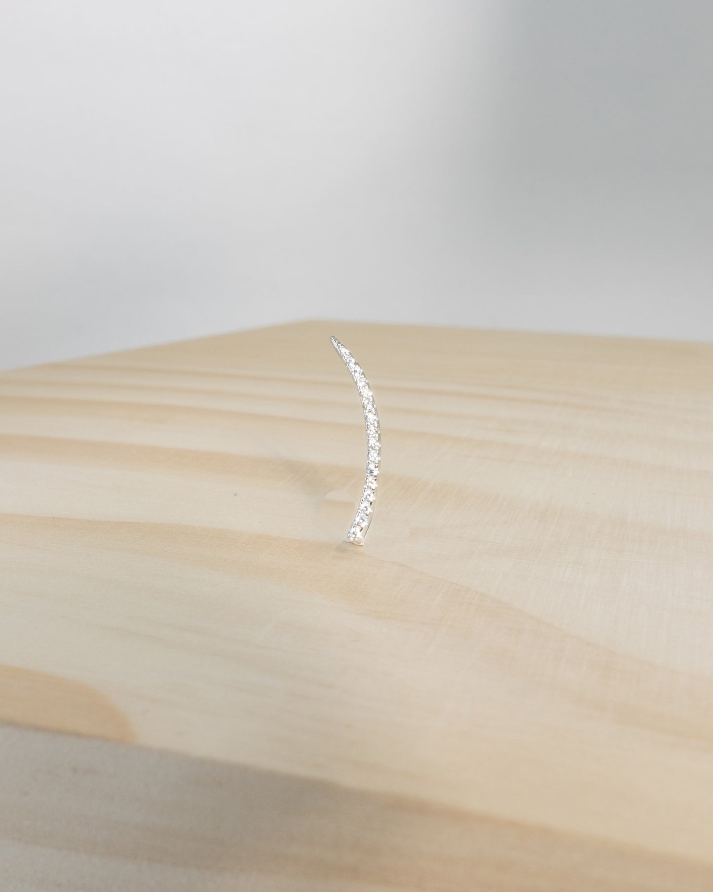 Minimal Pavé Zircon Climber Earring