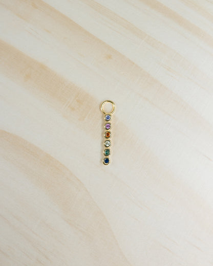 Multi-Colour Bezel Icicle Hoop Charm