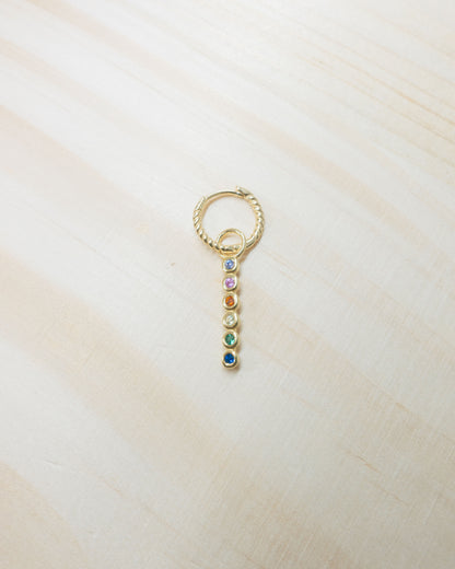 Multi-Colour Bezel Icicle Hoop Charm