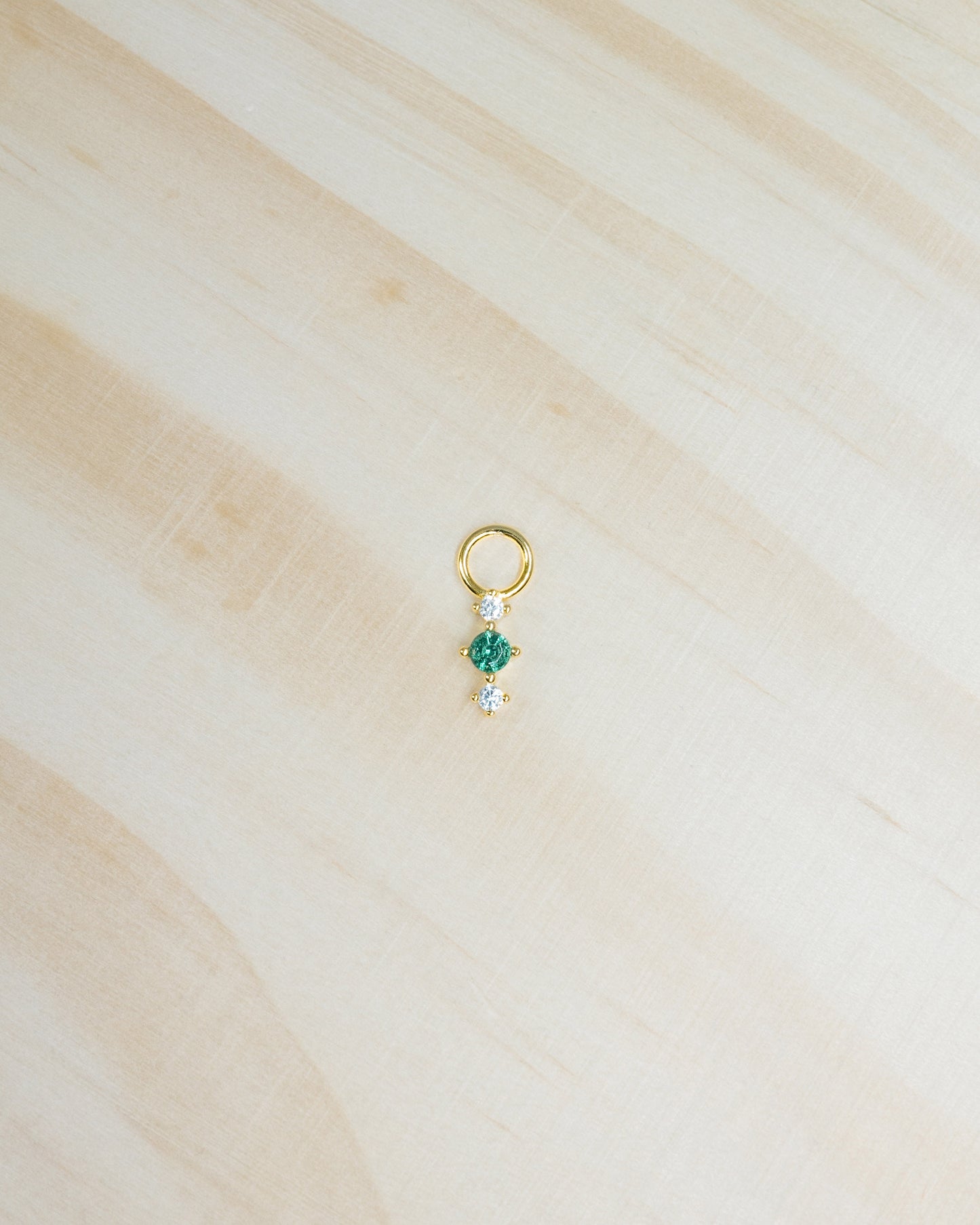 Single Green Icicle Hoop Charm