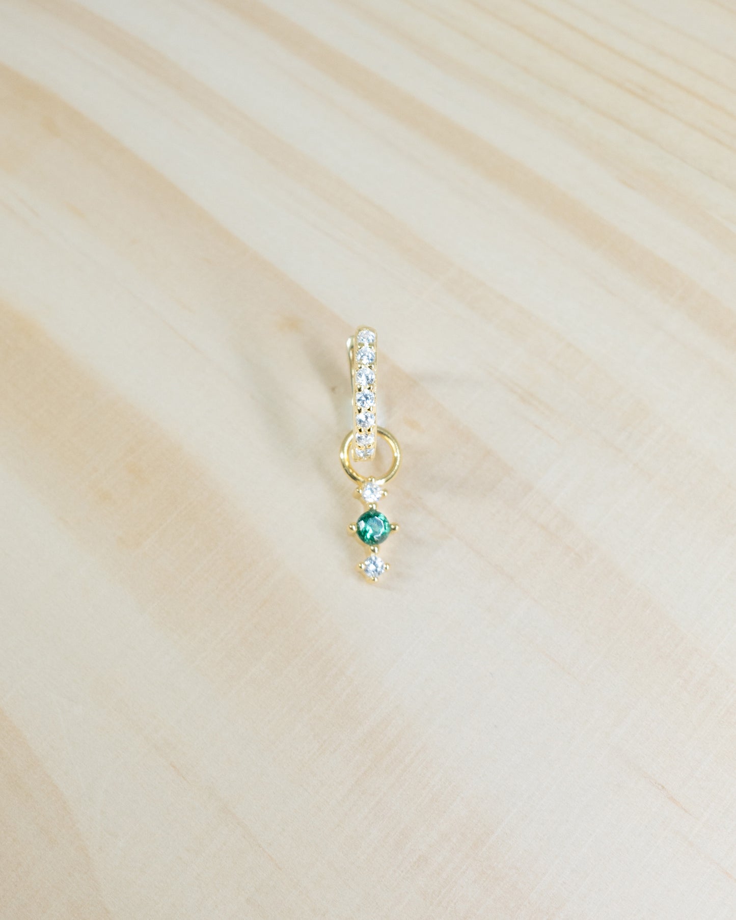 Single Green Icicle Hoop Charm