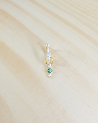 Single Green Icicle Hoop Charm