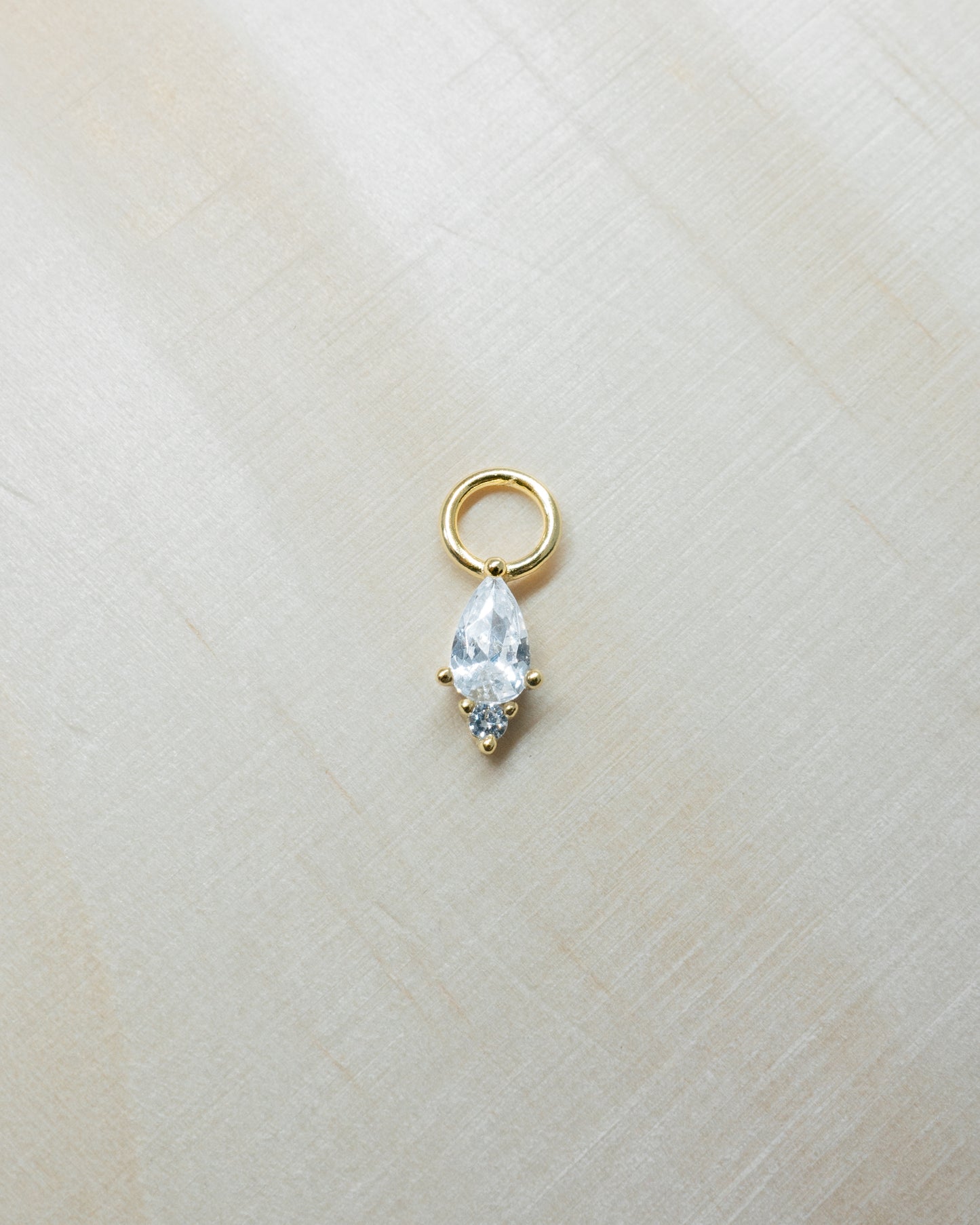 Single Tear Drop Hoop Charm