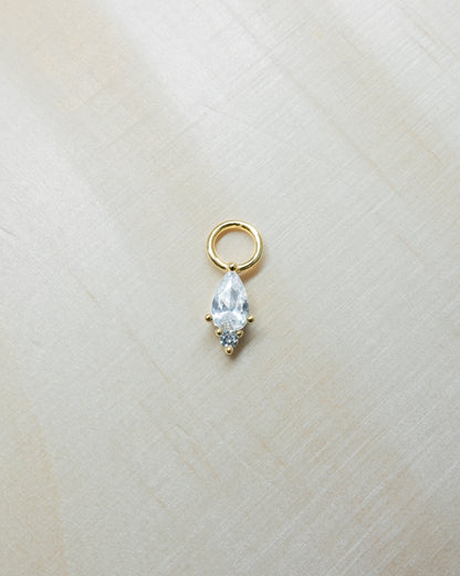 Single Tear Drop Hoop Charm